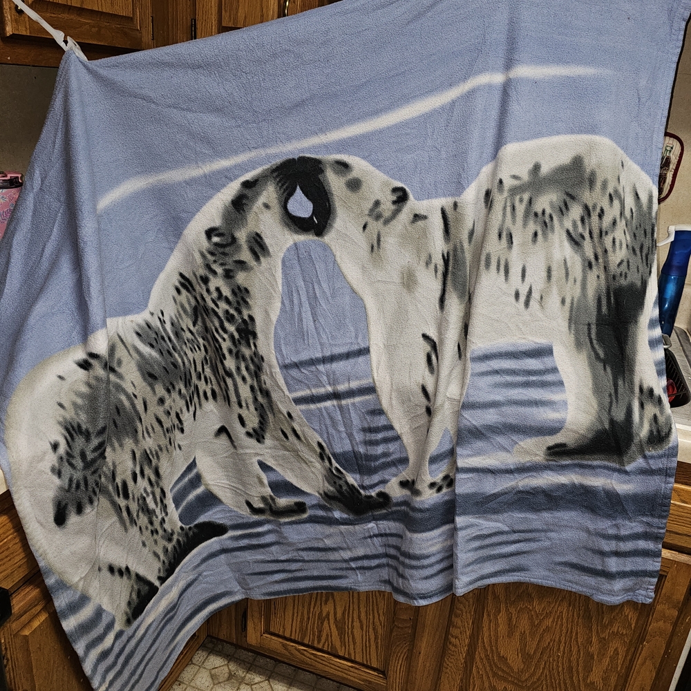Not Rated Blue and White Animal Print Throw Blanket
